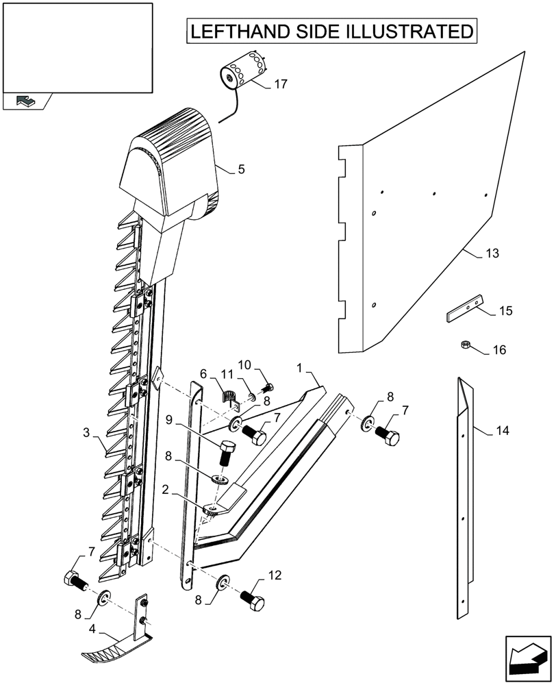 Схема запчастей Case IH 2030 - (20.42[01]) - VERTICAL RAPESEED KNIFE KIT - RH (20) - HEADER