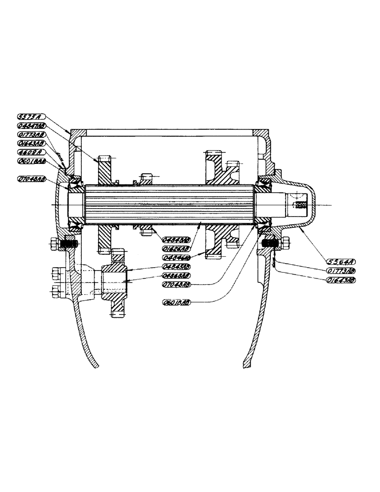 Схема запчастей Case IH DC-SERIES - (068) - SLIDING GEAR SHAFT ASSEMBLY, PRIOR TO TRACTOR NUMBER 4805353 (06) - POWER TRAIN
