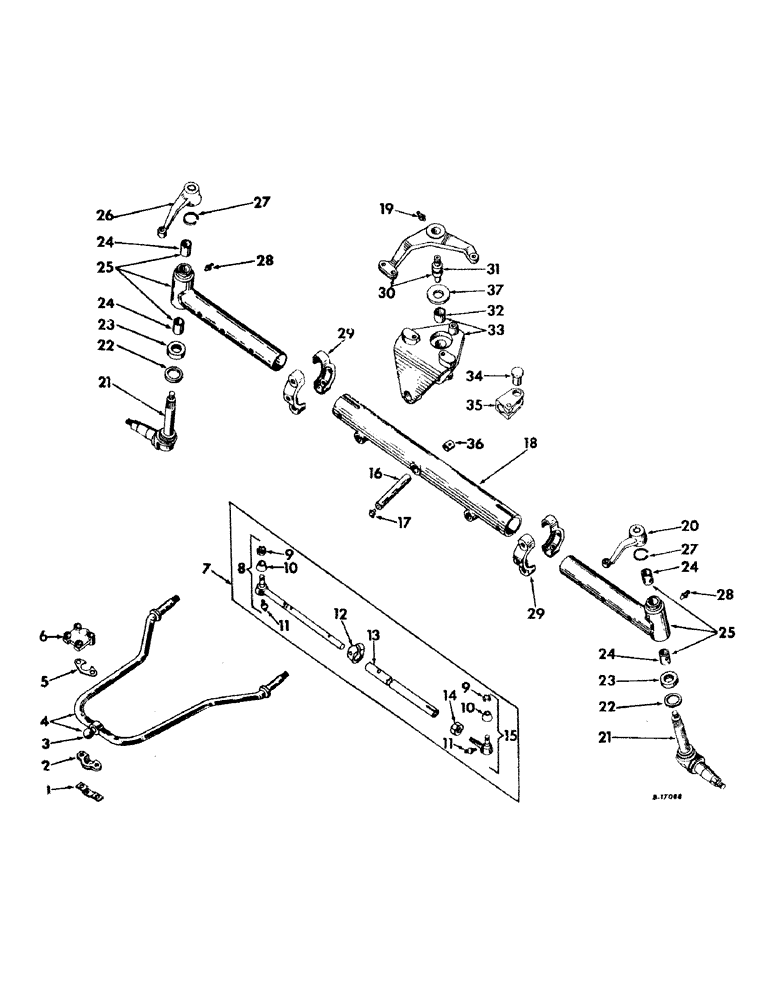 Схема запчастей Case IH 826 - (14-12) - SUSPENSION, ADJUSTABLE WIDE TREAD FRONT AXLE AND CONNECTIONS, INTERNATIONAL TRACTORS Suspension