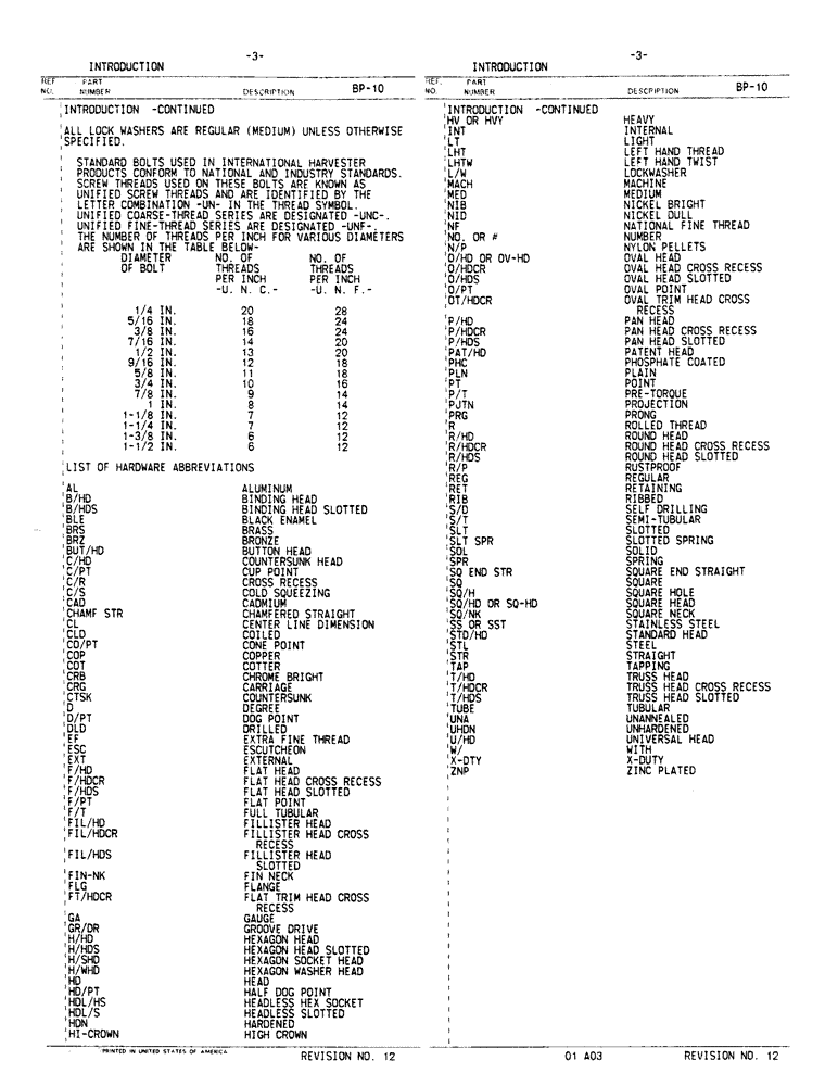 Схема запчастей Case IH 241 - (3) - INTRODUCTION, CONTINUED (00) - GENERAL & PICTORIAL INDEX