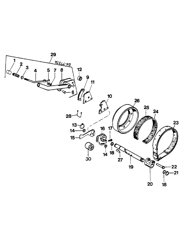 Схема запчастей Case IH 533 - (04-08) - INDEPENDENT HAND BRAKE (5.1) - BRAKES