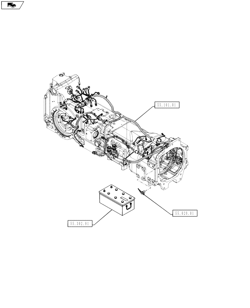 Схема запчастей Case IH PUMA 130 - (55.000.00[02]) - PICTORIAL INDEX - ELECTRICAL SYSTEM (55) - ELECTRICAL SYSTEMS