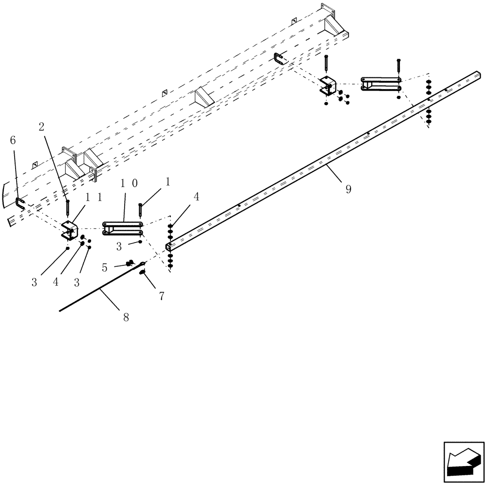 Схема запчастей Case IH 160 - (39.100.13) - WHEELED BOOM - BREAKAWAY TRIP BAR ASSEMBLY (39) - FRAMES AND BALLASTING