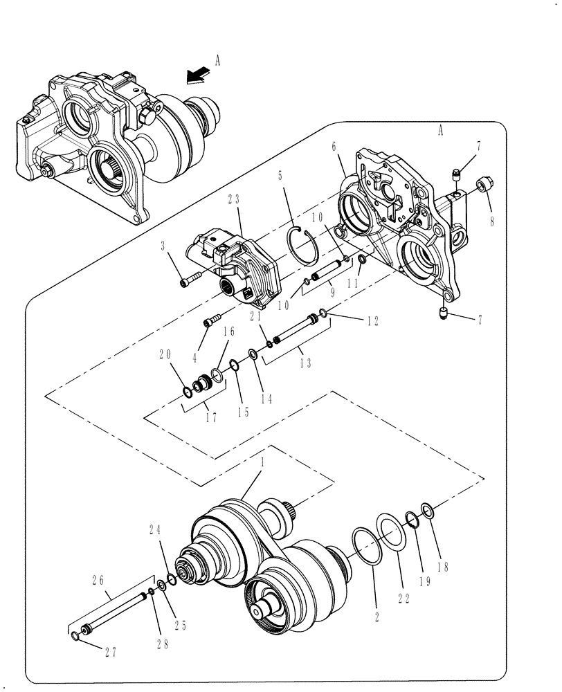 Схема запчастей Case IH FARMALL 40 - (03.06) - INTERMEDIATE PLATE ASSEMBLY (03) - TRANSMISSION