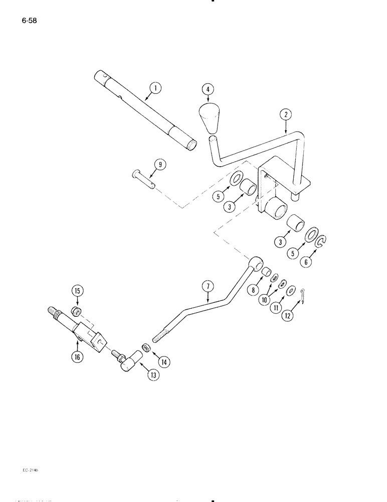 Схема запчастей Case IH 695 - (6-058) - TRANSMISSION RANGE SHIFT CONTROL, FORWARD AND REVERSE, WITHOUT CAB (06) - POWER TRAIN