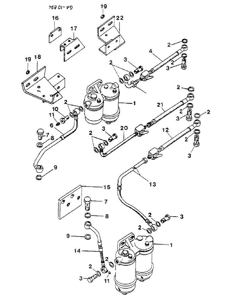 Схема запчастей Case IH D-268 - (11-040) - FUEL FILTER AND LINES 