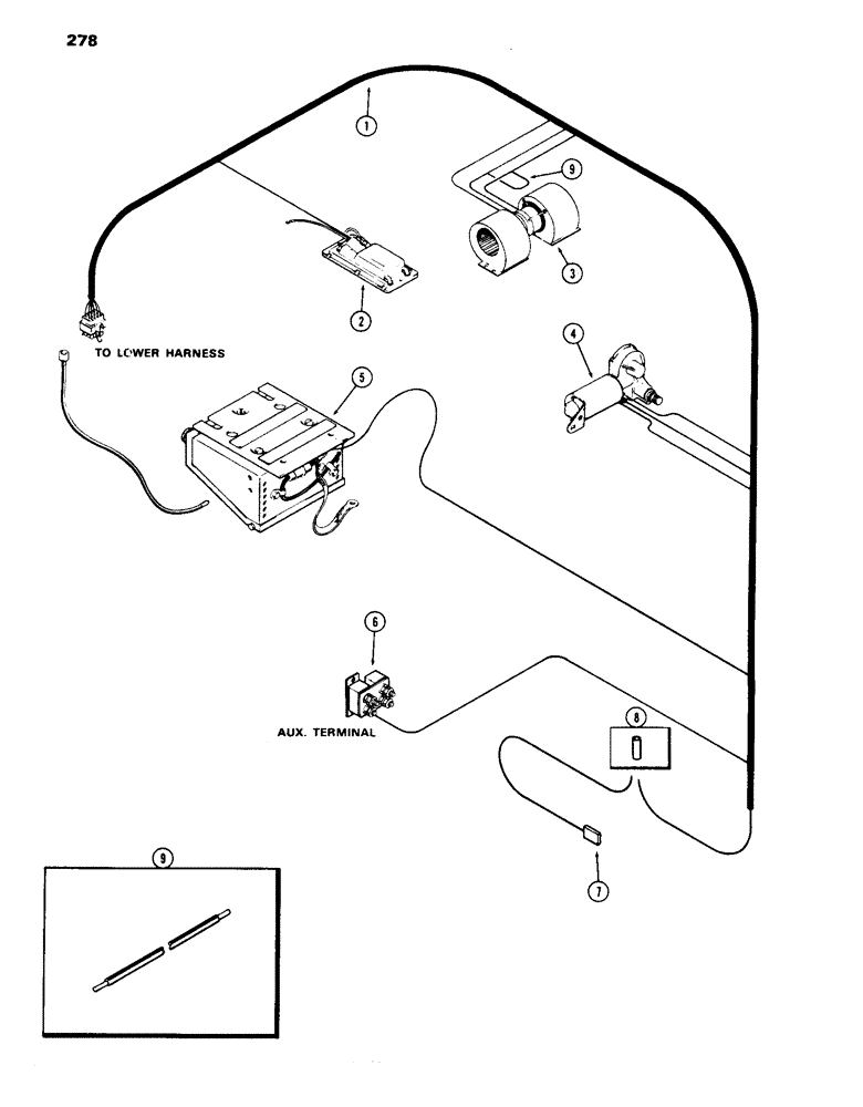 Схема запчастей Case IH 1070 - (278) - CAB, ELECTRICAL EQUIPMENT & WIRING, PLENUM, BETTENDORF (09) - CHASSIS/ATTACHMENTS