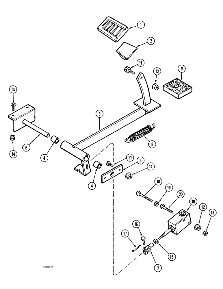 Схема запчастей Case IH 1644 - (6-08) - FOOT-N-INCH PEDAL (03) - POWER TRAIN