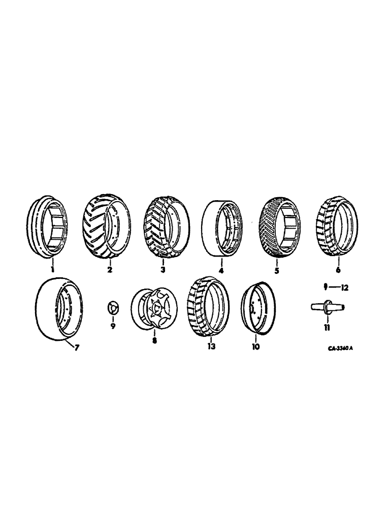 Схема запчастей Case IH 500 - (C-12) - PRESS WHEELS AND TIRES, QUANTITIES SHOWN ARE PER ROW 