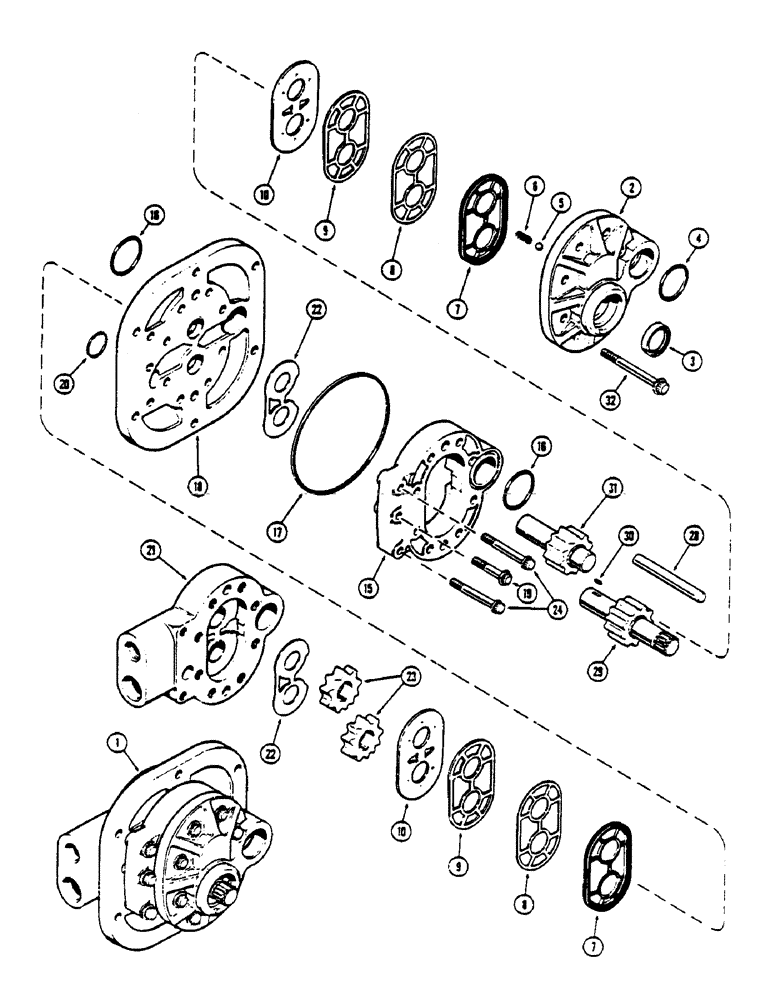 Схема запчастей Case IH 1175 - (166) - HYDRAULIC PUMP (08) - HYDRAULICS