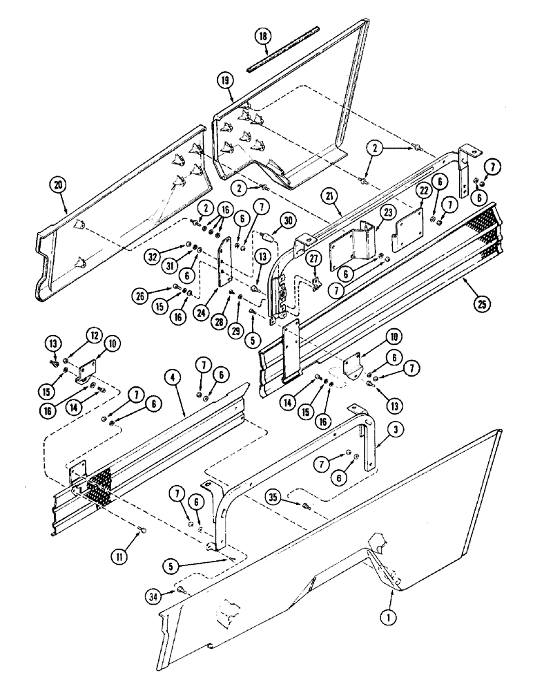 Схема запчастей Case IH 8930 - (9-024) - HOOD LOWER SIDE PANELS, AND SCREENS (09) - CHASSIS/ATTACHMENTS