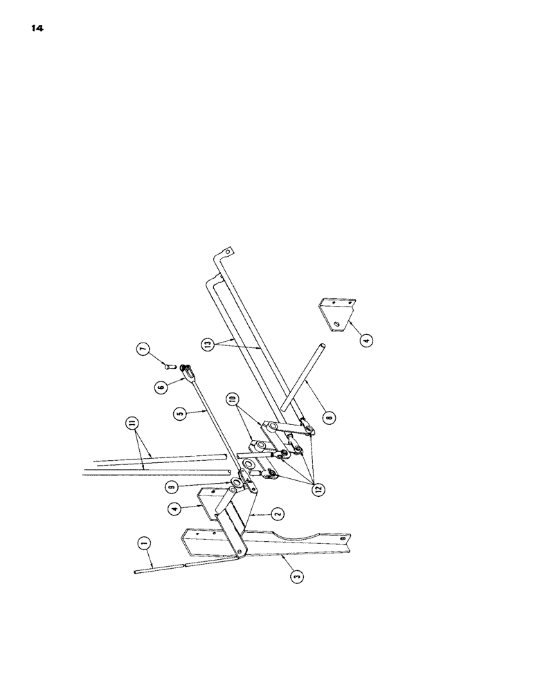 Схема запчастей Case IH 1665 - (14) - CLUTCH AND GEAR SHIFT LINKAGE (18) - CLUTCH