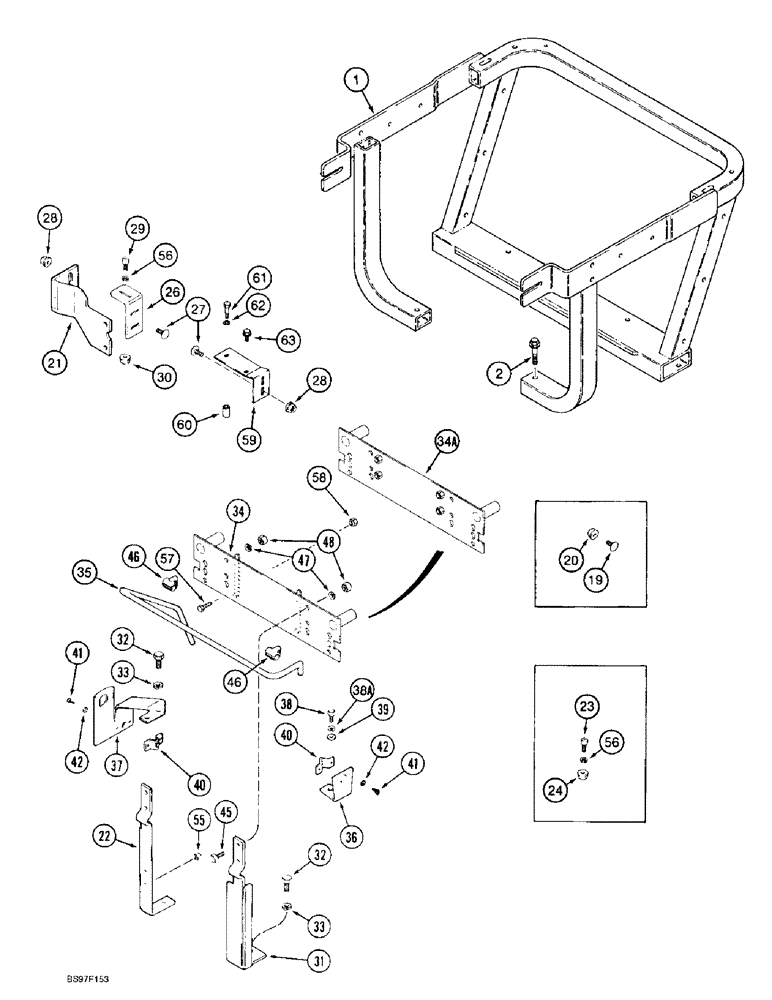 Схема запчастей Case IH 8910 - (9-020) - HOOD SUPPORTS (09) - CHASSIS/ATTACHMENTS