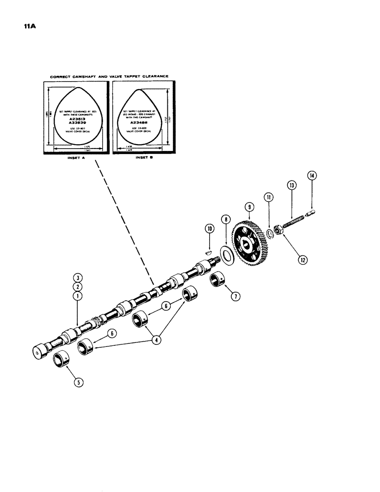 Схема запчастей Case IH 930-SERIES - (011A) - CAMSHAFT, DIESEL ENGINE (02) - ENGINE