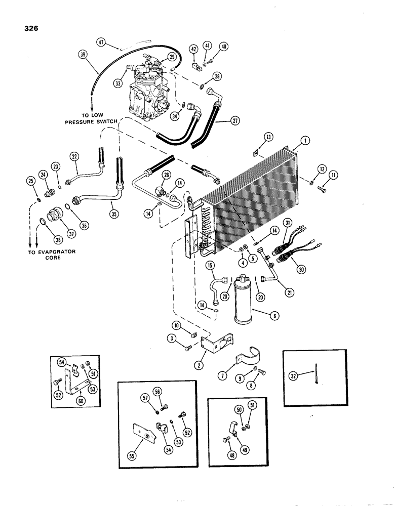 Схема запчастей Case IH 1270 - (326) - AIR CONDITIONER, HOSES AND TUBES, FIRST USED CAB SERIAL NUMBER 7814176 (09) - CHASSIS/ATTACHMENTS