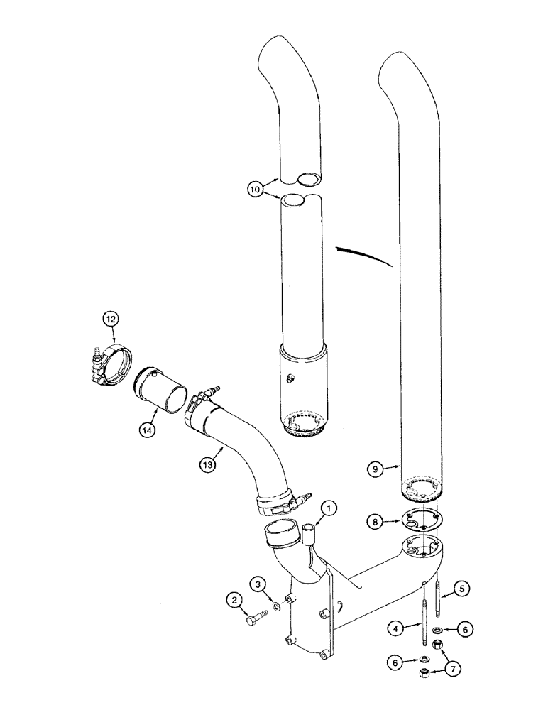 Схема запчастей Case IH 8920 - (2-018) - EXHAUST SYSTEM (02) - ENGINE