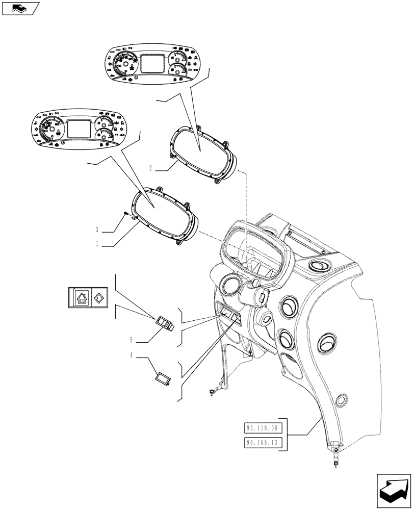 Схема запчастей Case IH FARMALL 75C - (55.418.02) - INSTRUMENT CLUSTER (55) - ELECTRICAL SYSTEMS