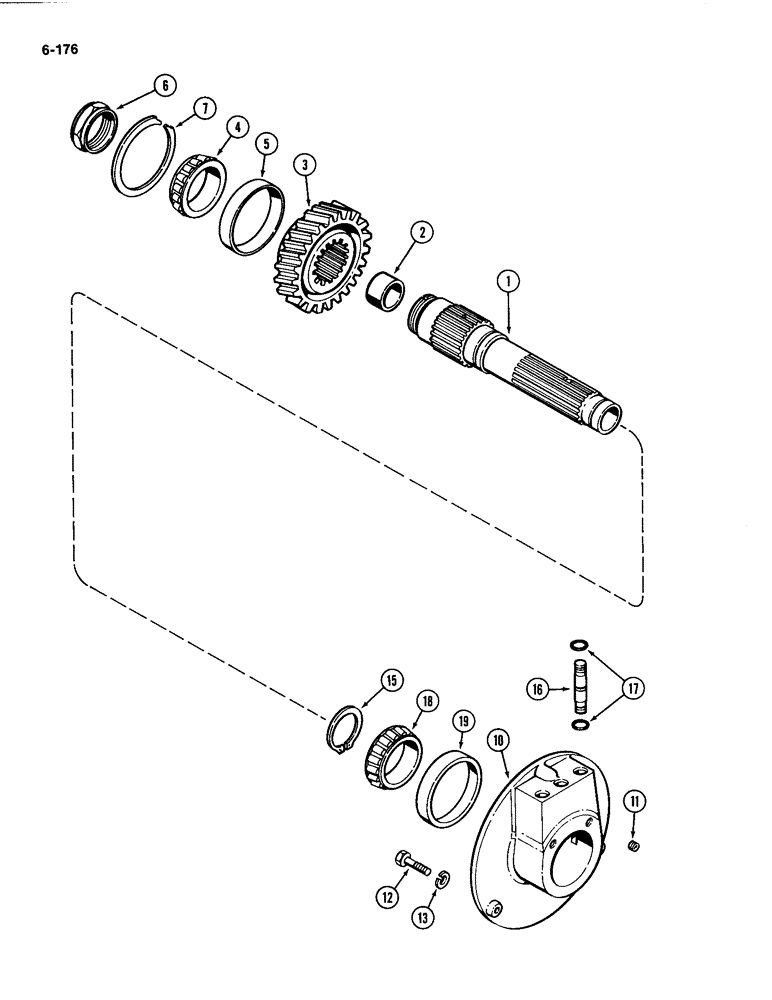 Схема запчастей Case IH 4494 - (6-176) - TRANSMISION CLUTCH ASSEMBLY PLANETARY OUTPUT DRIVE SHAFT,TRANSMISSION SERIAL NO. 16248468 AND AFTER (06) - POWER TRAIN