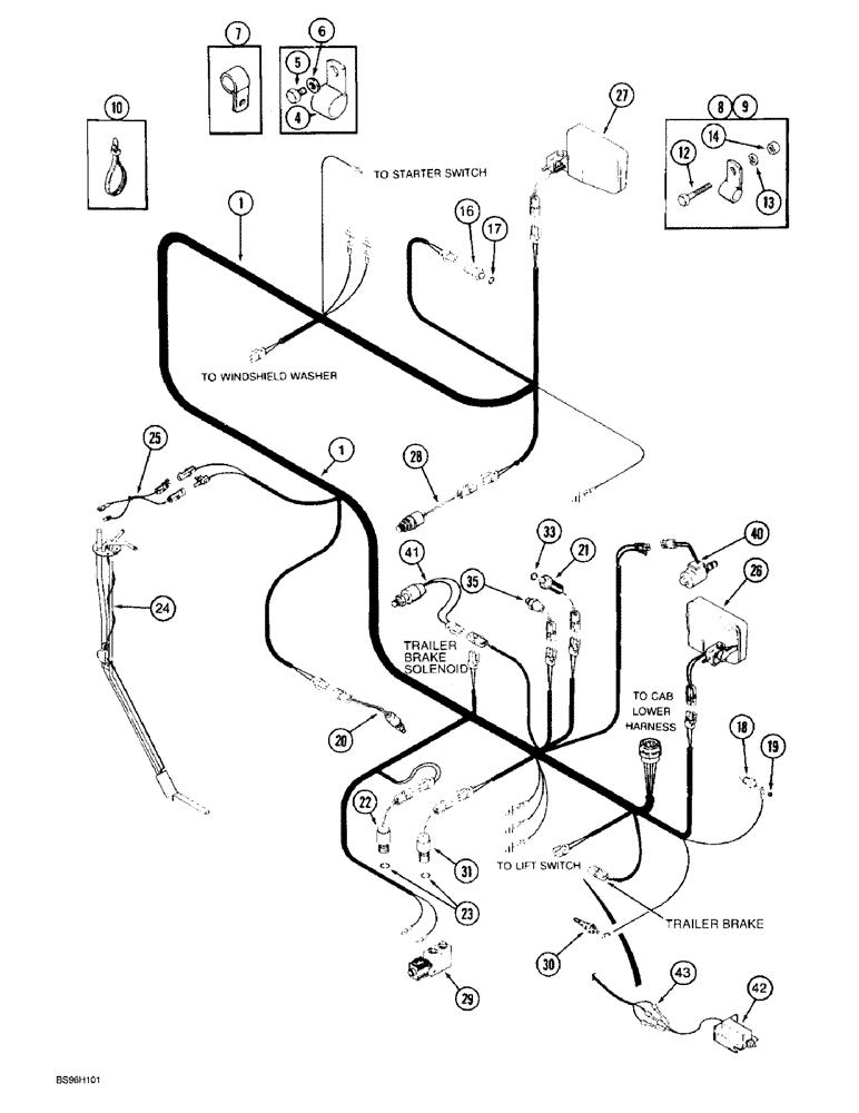 Схема запчастей Case IH 8910 - (4-012) - TRANSMISSION HARNESS (04) - ELECTRICAL SYSTEMS