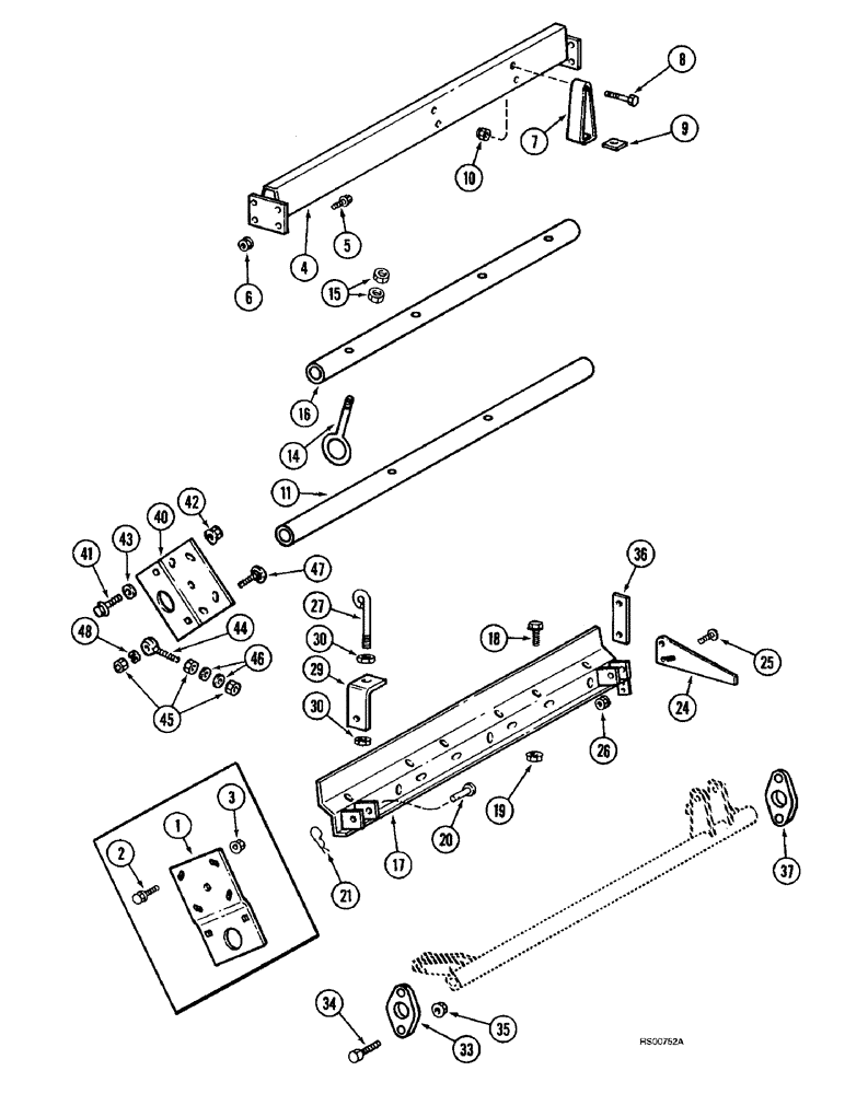 Схема запчастей Case IH 1680 - (9B-36) - CONCAVES, ANCHOR SUPPORTS (14) - ROTOR, CONCANVES & SIEVE