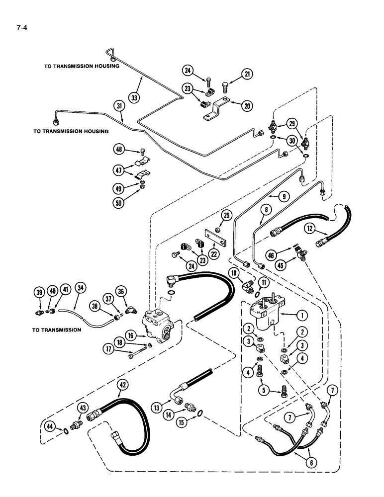 Схема запчастей Case IH 3594 - (7-004) - BRAKE VALVES AND CIRCUITRY (07) - BRAKES