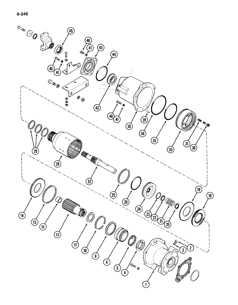 Схема запчастей Case IH 4994 - (6-240) - PTO CLUTCH AND BRAKE (06) - POWER TRAIN