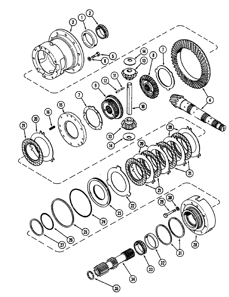 Схема запчастей Case IH 2290 - (6-286) - DIFFERENTIAL ASSEMBLY, PINION GEAR, CLUTCH AND CAGE, TRANSMISSION SERIAL NUMBER 10270795 AND AFTER (06) - POWER TRAIN