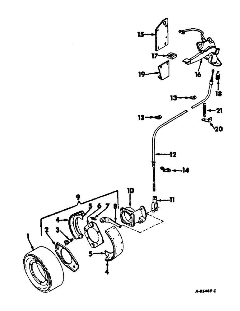 Схема запчастей Case IH 4186 - (04-04) - BRAKES, DRIVE SHAFT PARKING BRAKE, PEDAL, LEVER AND CONNECTIONS (5.1) - BRAKES