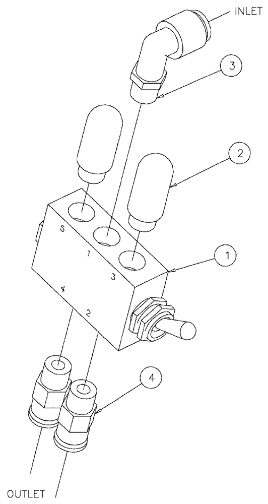 Схема запчастей Case IH 810 - (01-010) - VALVE, AIR, 4-WAY 6" & 8" AUGER Basic Unit