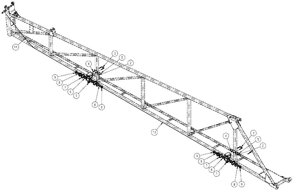 Схема запчастей Case IH SPX3310 - (09-032) - BOOM VALVE GROUP, MID, LO-FLOW Liquid Plumbing