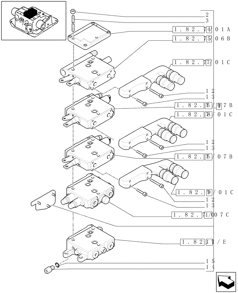 Схема запчастей Case IH MAXXUM 110 - (1.82.7/11A) - 3 REMOTES (1NC+2CONFIG) FOR CCLS PUMP FOR EDC AND RELEVANT PARTS (VAR.333844) (07) - HYDRAULIC SYSTEM