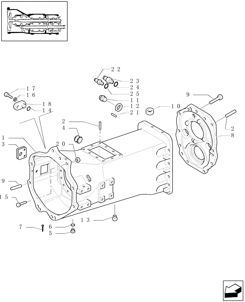 Схема запчастей Case IH MXU130 - (1.21.0[01]) - CLUTCH BOX TRANSMISSION & RELATED PARTS (03) - TRANSMISSION