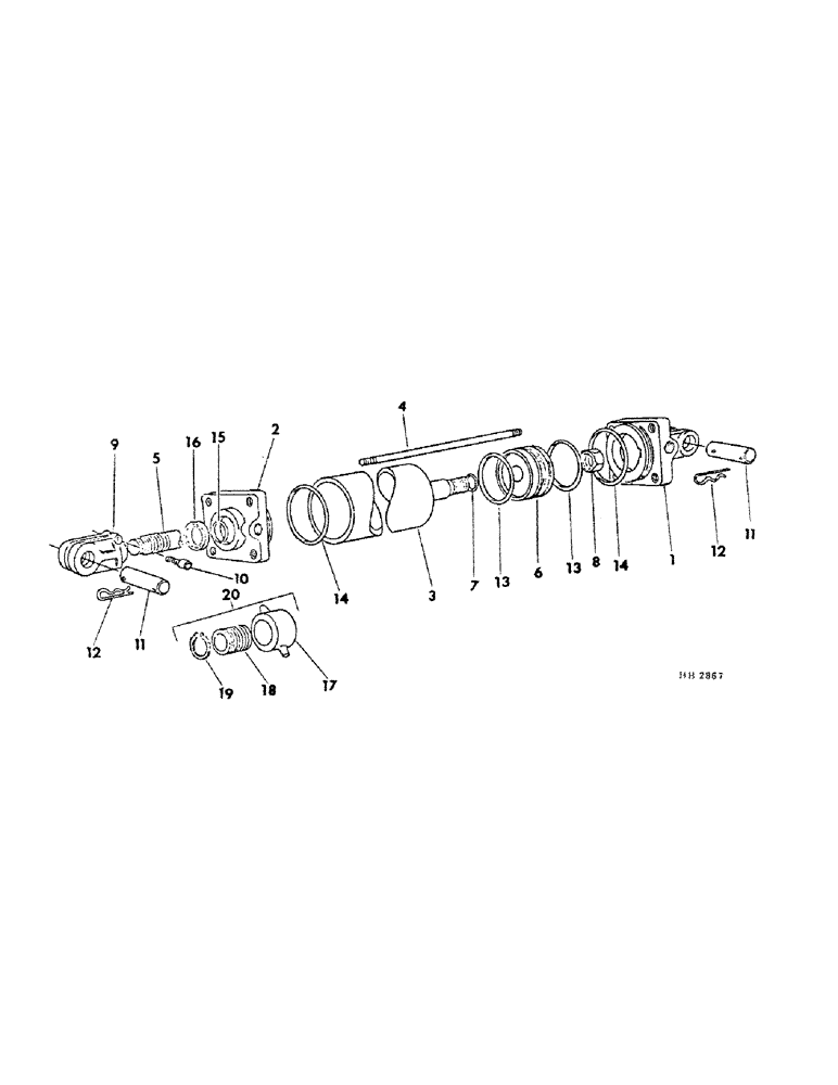 Схема запчастей Case IH 45 - (C-20) - C-FRAME LIFT HYDRAULIC CYLINDER, MONARCH 