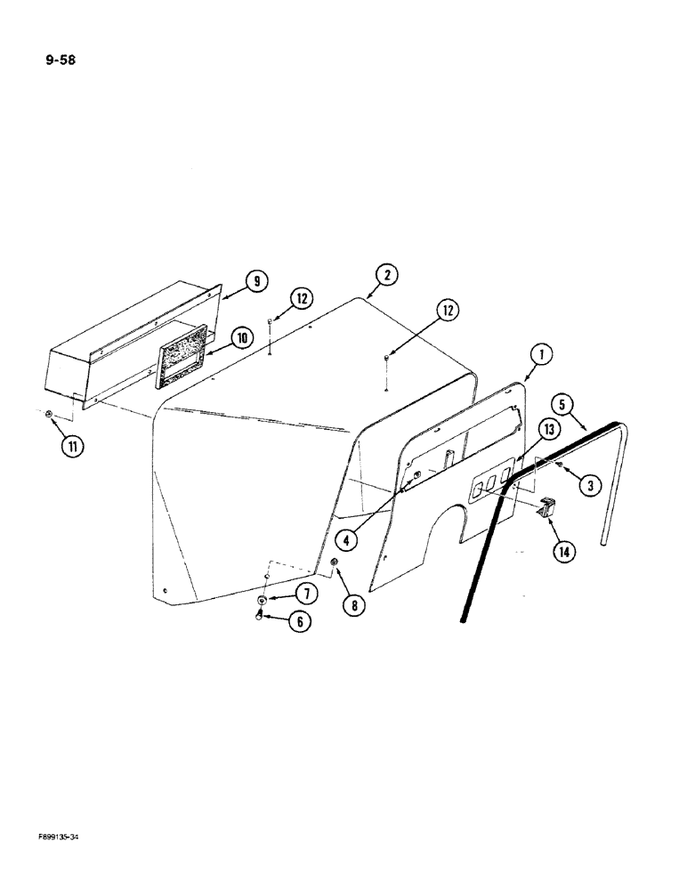 Схема запчастей Case IH 9280 - (9-58) - INSTRUMENT PANEL, ROPS (09) - CHASSIS/ATTACHMENTS