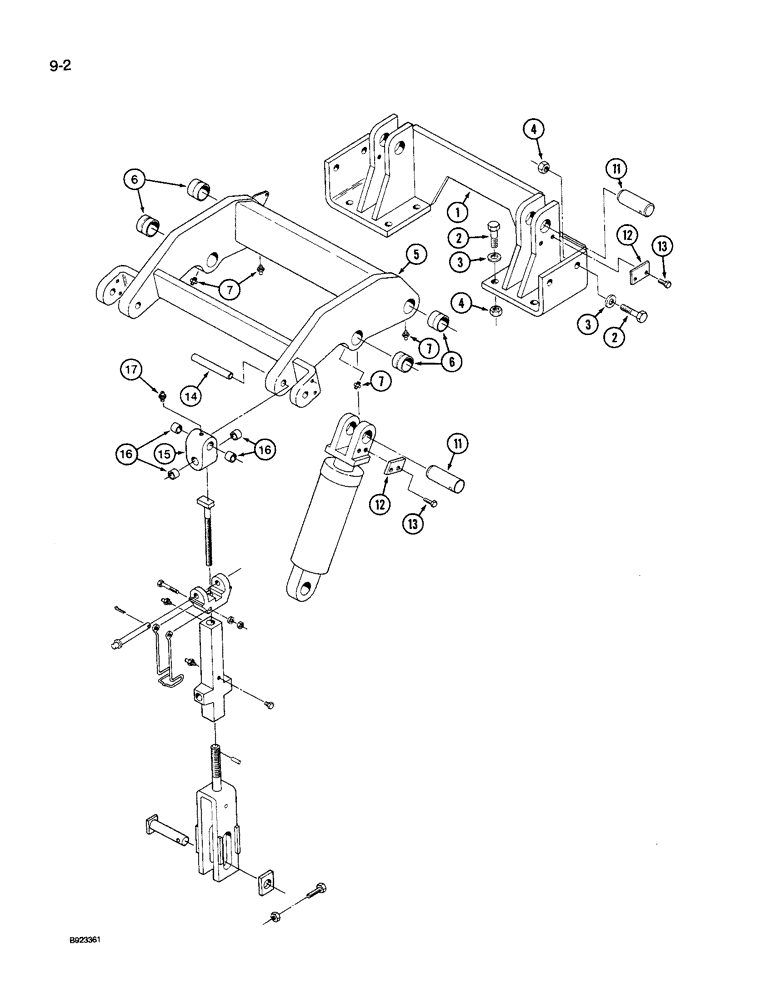 Схема запчастей Case IH 9240 - (9-002) - HITCH ROCKERSHAFT (09) - CHASSIS/ATTACHMENTS