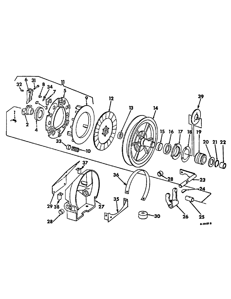 Схема запчастей Case IH 315 - (B-10) - POWER TRAIN, MAIN AXLE CLUTCH AND PROPULSION DRIVE (03) - POWER TRAIN