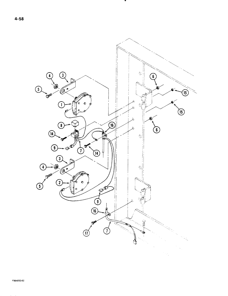 Схема запчастей Case IH STEIGER - (4-58) - HORN AND MOUNTING (04) - ELECTRICAL SYSTEMS