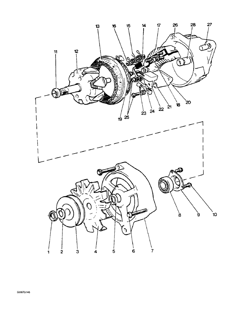 Схема запчастей Case IH 1212 - (4-32) - ALTERNATOR, AC DELCO (04) - ELECTRICAL SYSTEMS