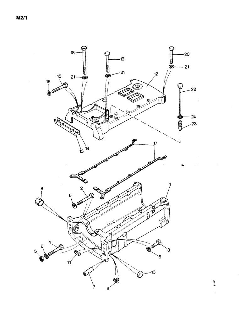 Схема запчастей Case IH 1190 - (M-02) - MAIN FRAME REAR AND GEARBOX COVER (12) - FRAME