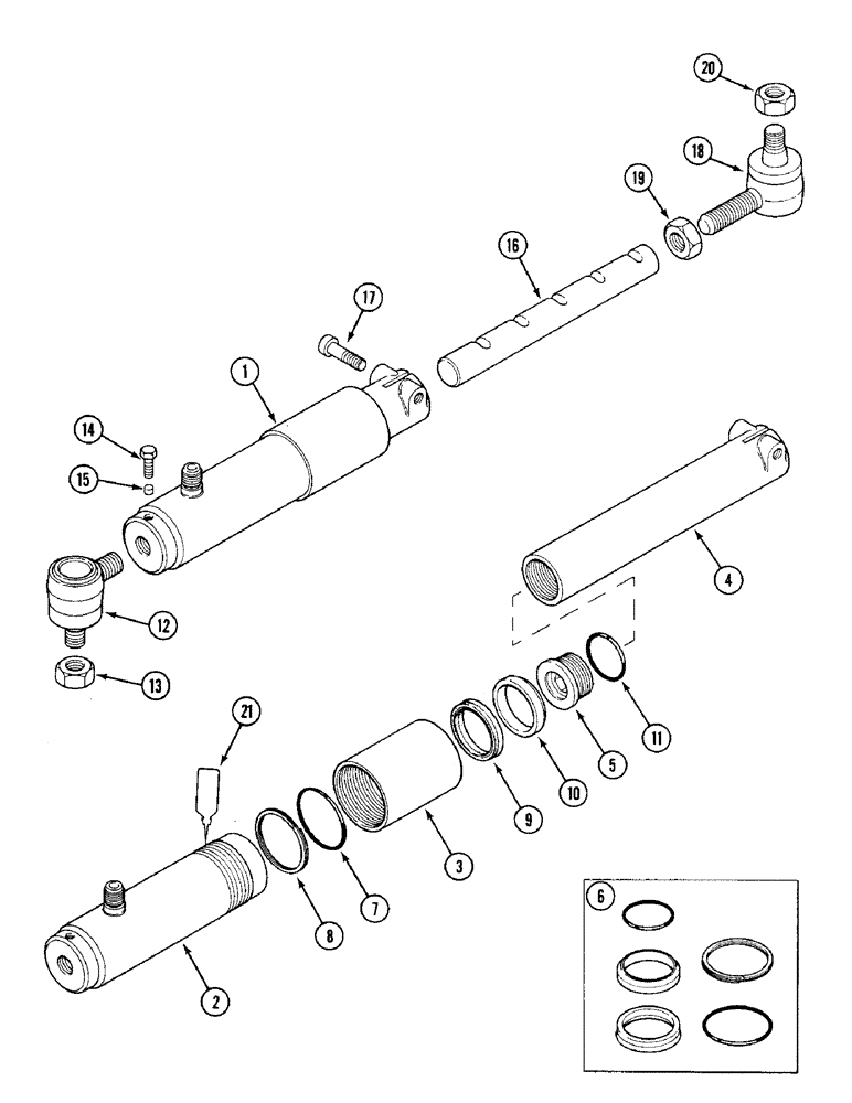 Схема запчастей Case IH 1394 - (5-134) - STEERING CYLINDER ASSEMBLIES, TWO-WHEEL DRIVE TRACTORS, P.I.N. 11504412 AND AFTER (05) - STEERING