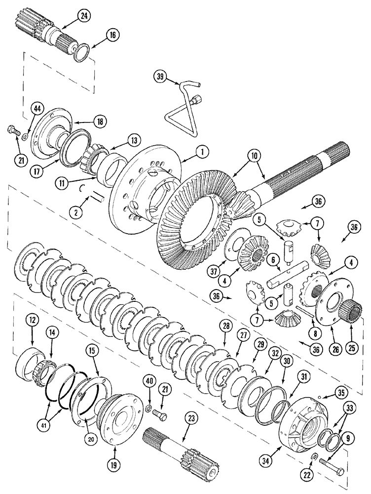 Схема запчастей Case IH MX100C - (06-10) - TRANSMISSION DIFFERENTIAL (06) - POWER TRAIN