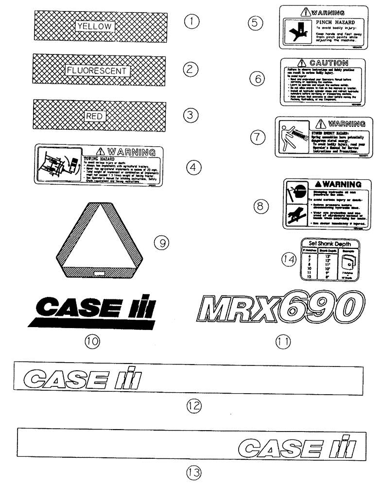 Схема запчастей Case IH 690 - (90.108.03.01) - DECALS (ALL QUANTITIES ARE PER MACHINE) 