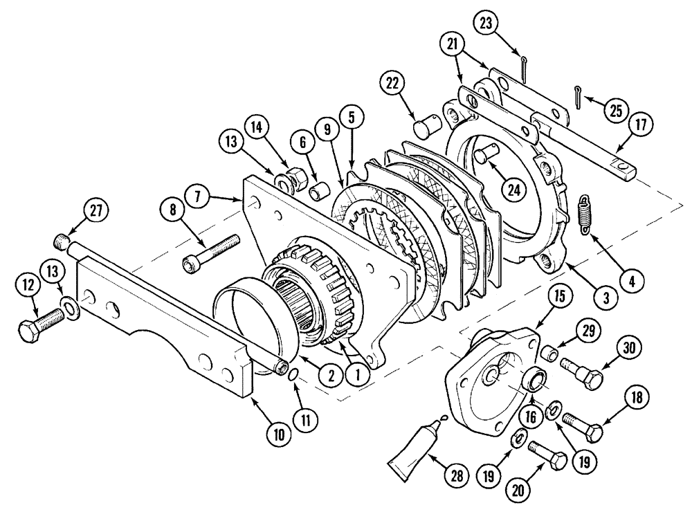 Схема запчастей Case IH CX100 - (07-04) - PARK BRAKE LINKAGE - 2 W.D. (07) - BRAKES