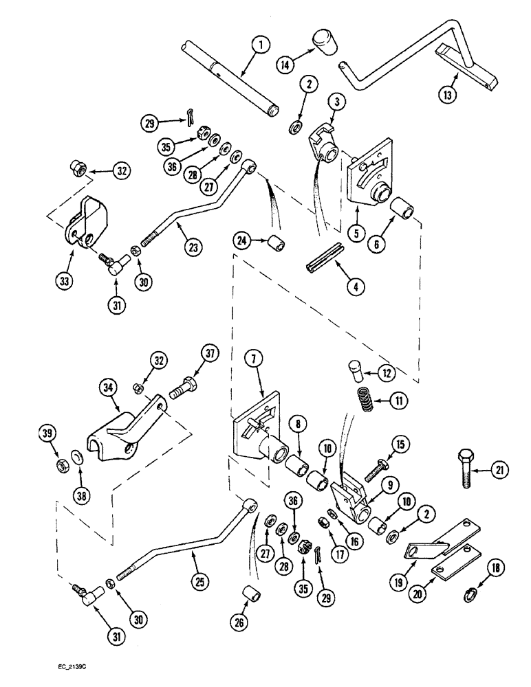 Схема запчастей Case IH 4240 - (6-060) - TRANSMISSION RANGE SHIFT CONTROL, TRACTOR WITHOUT CAB (06) - POWER TRAIN