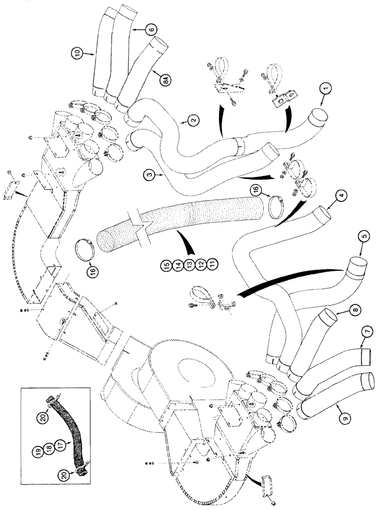 Схема запчастей Case IH 2555 - (09C-21) - AIR DUCTS AND HOSES (15) - HANDLING SYSTEM