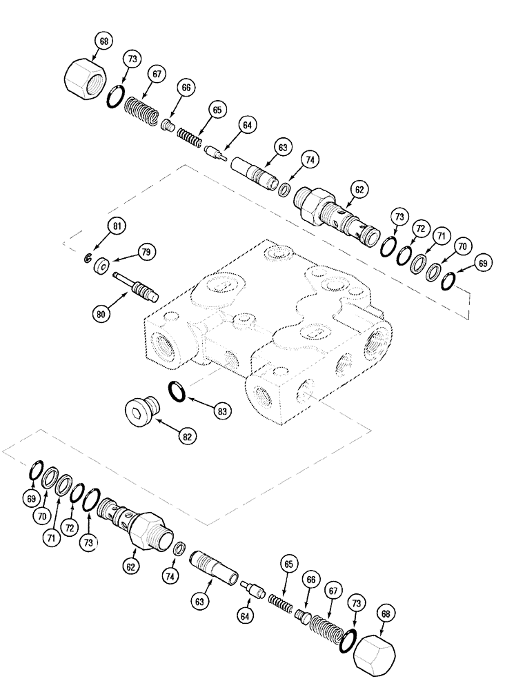 Схема запчастей Case IH MX110 - (08-27) - REMOTE CONTROL VALVE (08) - HYDRAULICS