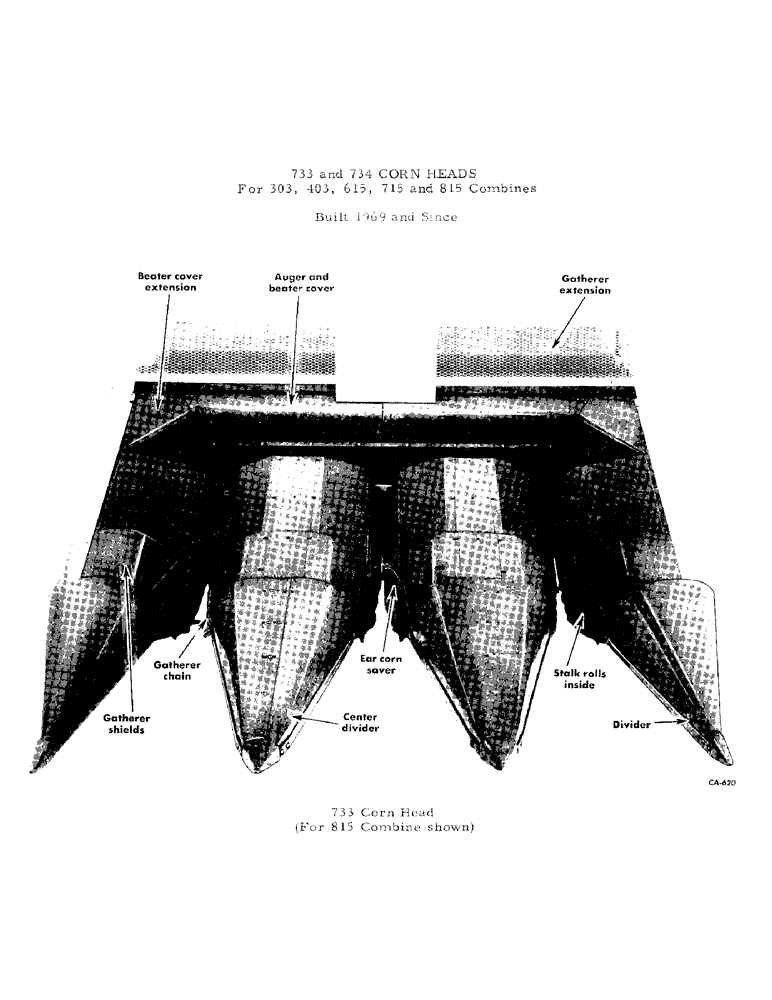Схема запчастей Case IH 733 - (L-01) - 733 CORN HEAD (FOR 815 COMBINE SHOWN) (00) - GENERAL & PICTORIAL INDEX