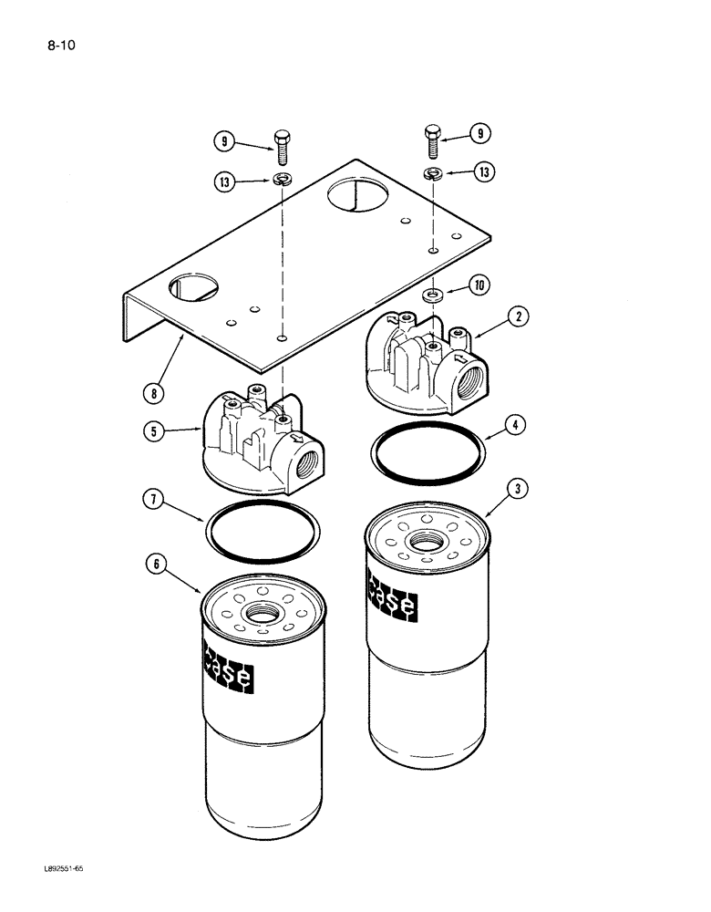 Схема запчастей Case IH 1844 - (8-10) - HYDRAULIC FILTERS (07) - HYDRAULICS