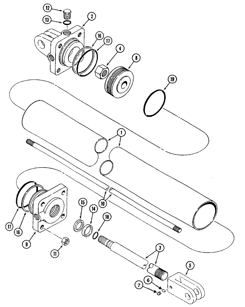 Схема запчастей Case IH 4450 - (08-14) - CYLINDER ASSEMBLY - 22 FOOT 11 INCH WING FOLD - 381695A1 