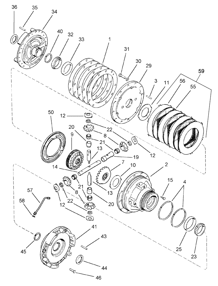 Схема запчастей Case IH MAGNUM 305 - (06-19) - TRANSMISSION - DIFFERENTIAL (06) - POWER TRAIN